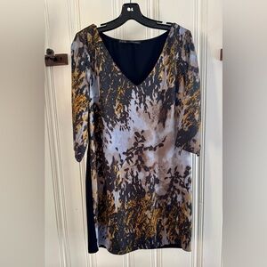 Zara Black and Gold 3/4 Long Sleeve Dress